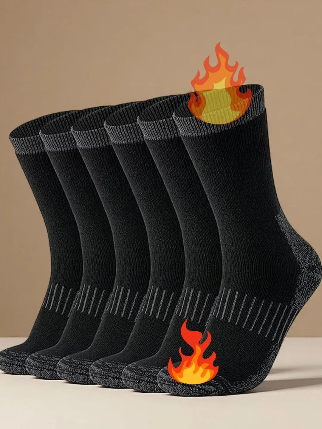 Merinowolle-Thermosocken, Unisex, 3 Paar vollgepolsterte Winterstiefelsocken, geeignet zum Wandern und Arbeiten bei kaltem Wetter