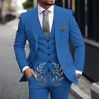Herren Khaki 3-teiliger Anzug Klassischer spitzer Revers Business Formal Hochzeit Bräutigam Slim Fit Eleganter Gentleman-Stil Mode Blazer