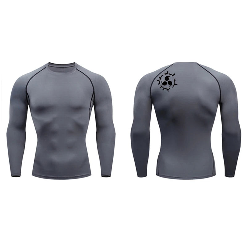 Grafische Kompressionsshirts für Herren, athletisch, schnell trocknend, Rash Guard, dehnbar, Baselayer, Unterhemden, Fitnessstudio, Workout, Lauf-T-Shirt-Oberteile
