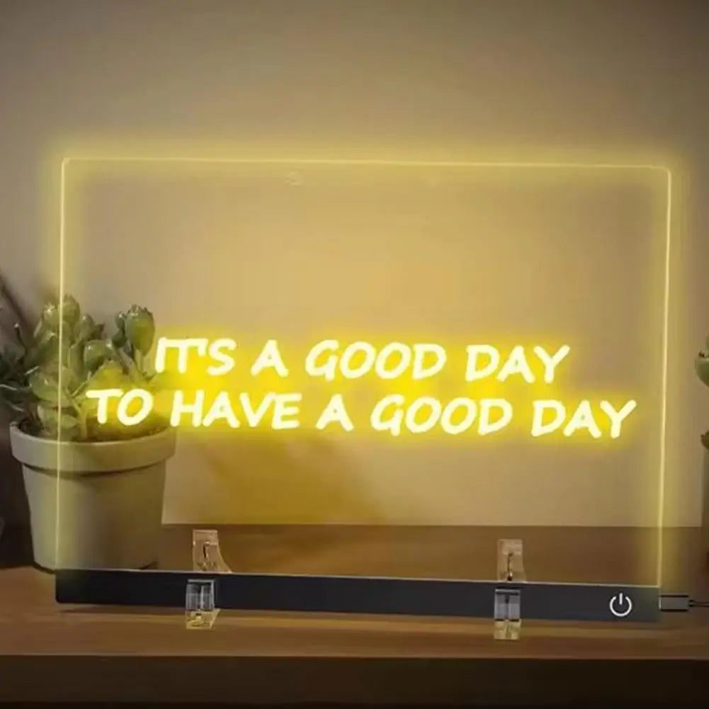 LED-Notiztafel-Nachtlicht mit 7 bunten Stiften DIY Acryl-Nachrichtentafel Kreatives Fluoreszierendes Mal- und Zeichenbrett