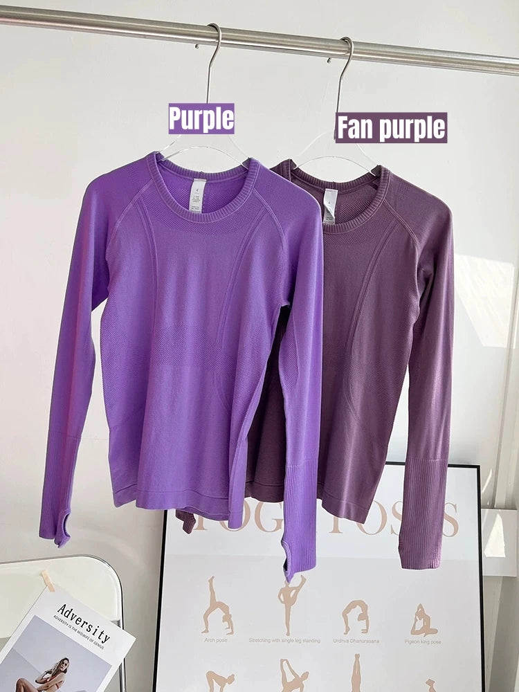 Seamless Yoga Top Women Long Sleeve Workout Shirt for Women Training Gym Clothes Stretchy Turtleneck Sportswear Activewear