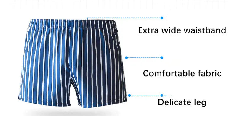 Herrenunterwäsche Boxershorts Gestreifte Lose Shorts Trend Herren Slips 100% Baumwolle Arrow Pants Klassische Basics Hauskleidung Schlafunterhosen