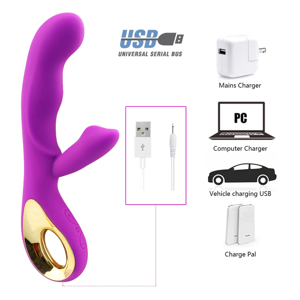 Für Frauen geeignet 2-in-1 Vibrator 10 Frequenzen Dildo für Frauen Vaginal-Klitoris-Saugvibrator Masturbator Erotikartikel