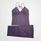 NCLAGEN Damen-Sportbekleidung, Vision-Set, verdrehtes Langarm-Oberteil vorne + Schlaghose, 2-teiliger Fitnessanzug, Trainings-Lauf-Outfit, Fitnessstudio-Kleidung