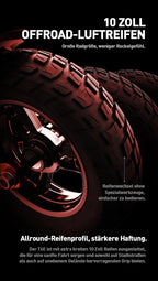JOYOR T6E PRO ABE Erwachsenen-Elektroroller 500W Motor 48V26AH Akku E-Mountain Escooter 10" Offroad-Reifen Faltbarer E-Scooter