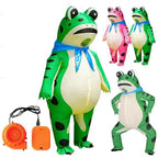 2025 Inflatable Frog Costume Funny Full Body Blow Up Cosplay Costume Suit for Adult Kids Halloween Quick Inflation Frog Suit