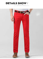 5 Farben Herren Bunte Denim Stretch Stretch Jeans Elastische Gelb Pink Rot Slim Herren Bekleidung Einfache Business Denim Hosen