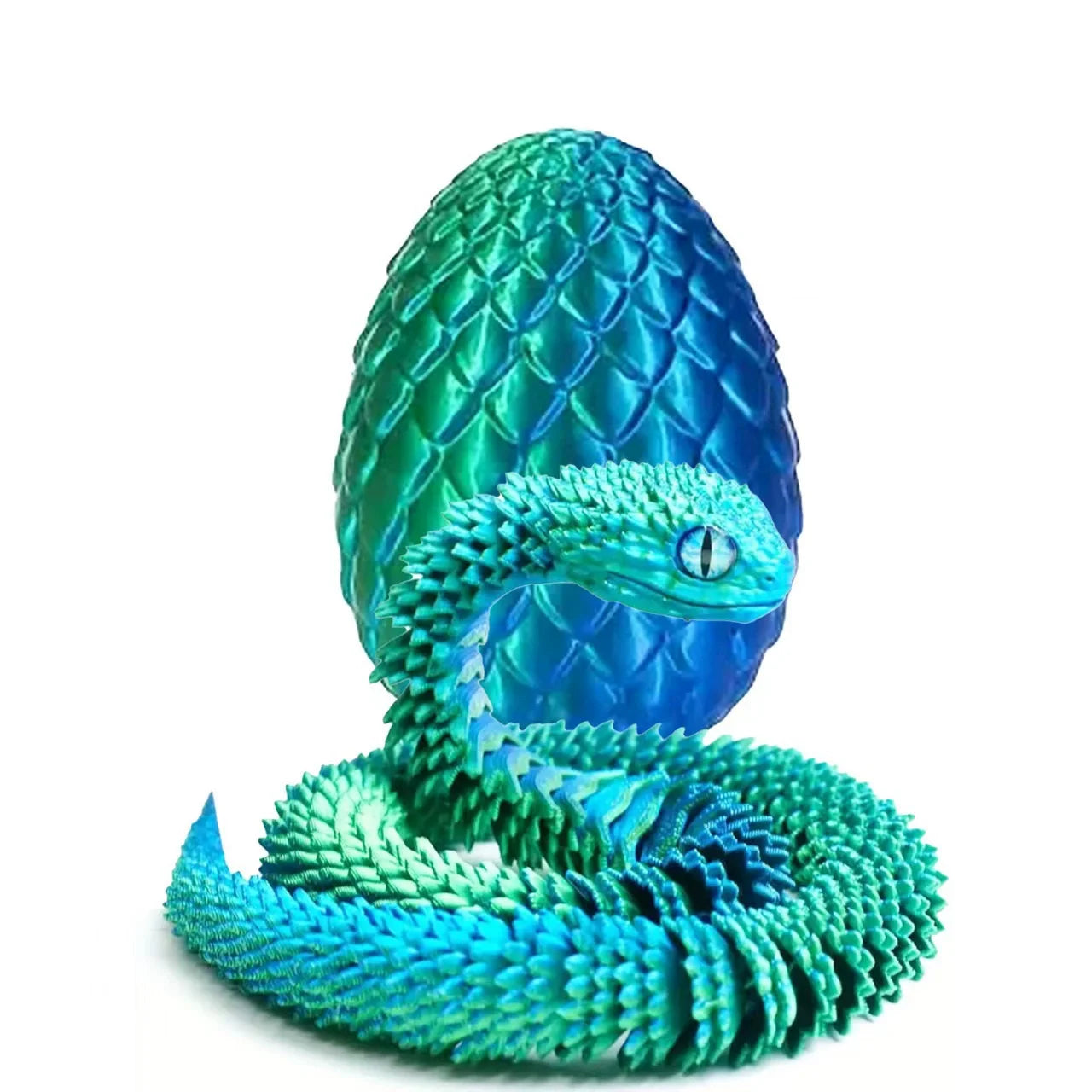 4tlg/Set 3D-gedrucktes Schlangen-Überraschungsei als Dekoration, flexible Gelenke, das beste Geschenk für 3D-Druck-Enthusiasten