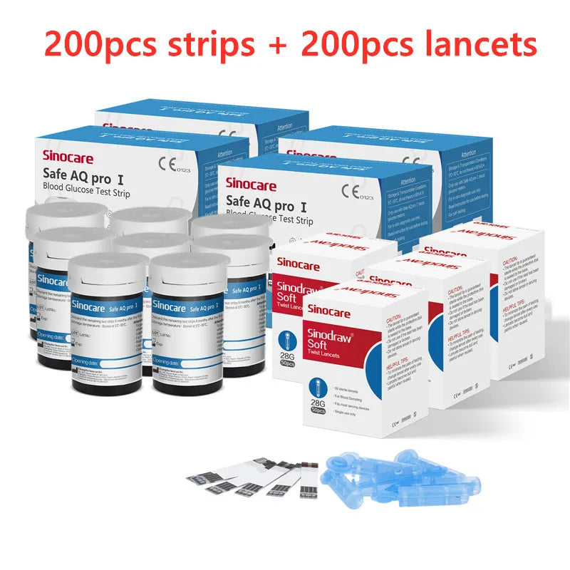 Sinocare Safe AQ pro Ⅰ Blutzuckermessgerät Glucometer Kit Diabetes Tester Medizinisches Blutzuckermessgerät oder nur Teststreifen Lanzetten