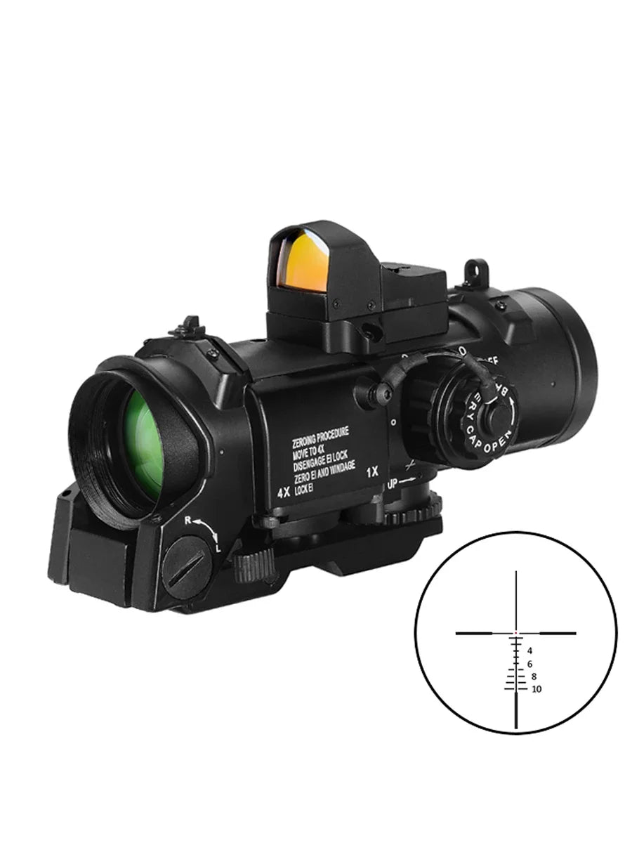 1-4x variables Zielfernrohr mit Mini-Rotpunktvisier Red Dot Sight Jagdvisiere