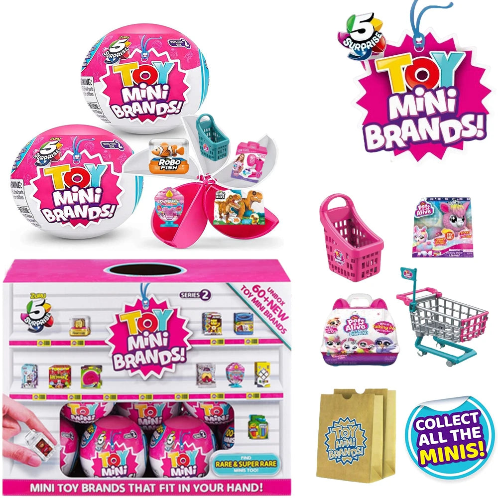 Zuru 5 Surprise Mini Brands Spielzeug Toy Mini Brands Serie 2 Überraschungskapsel Spielzeugladen Einkaufsspielzeug Mini Brands Sammelspielzeug