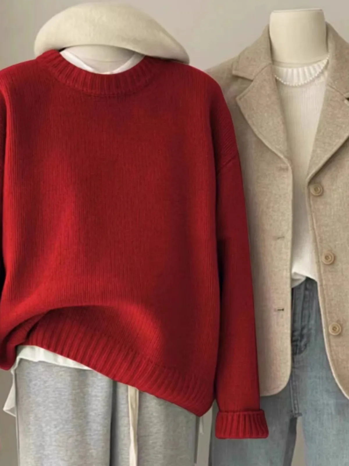Weicher, wachsartiger Rundhals-Pullover aus 100 % reinem Kaschmir für Damen, lockerer Pullover, Herbst- und Winter-Kurzpullover