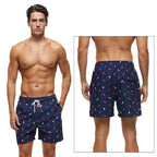 DATIFER Sommer Neue Mode Polyester Herren Shorts Strand Schnell Trocknend Bedruckte Badeshorts Übergröße Mesh-Futter Surf-Fitnessshorts Herren