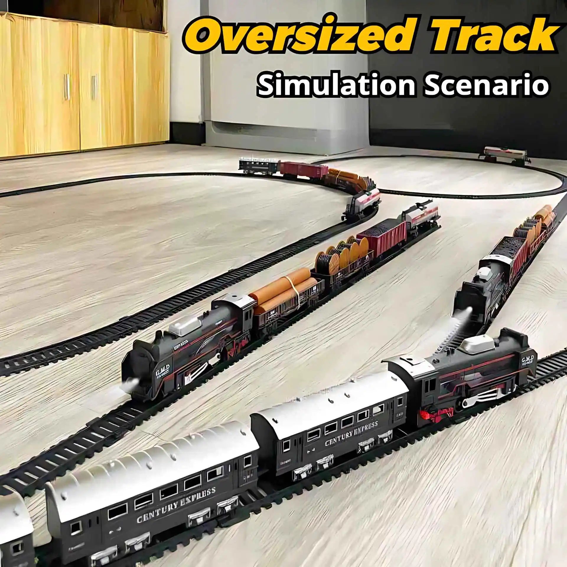 Vintage Elektro-Eisenbahnset mit realistischen Lichtern und Geräuschen, klassische Dampflokomotive, Eisenbahnspielzeug für Kinder, interaktives Spielgeschenk Hauptbild