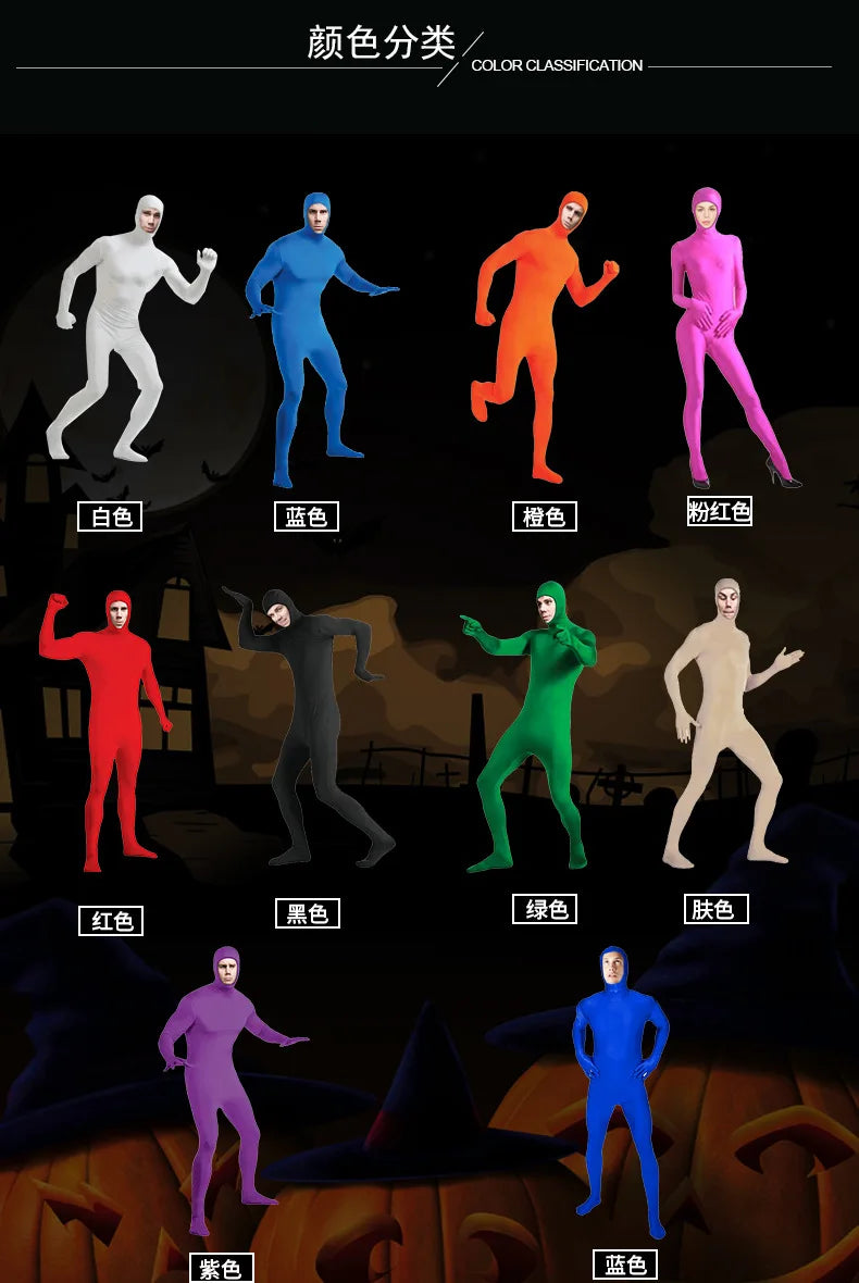 Neuer Kinder- und Erwachsenen-Zentai-Ganzkörperanzug, zweite Haut, eng anliegend, Spandex-Nylon-Bodysuit, Neuheit, Herren, Damen, Tanz-Jumpsuit, Cosplay-Kostüme