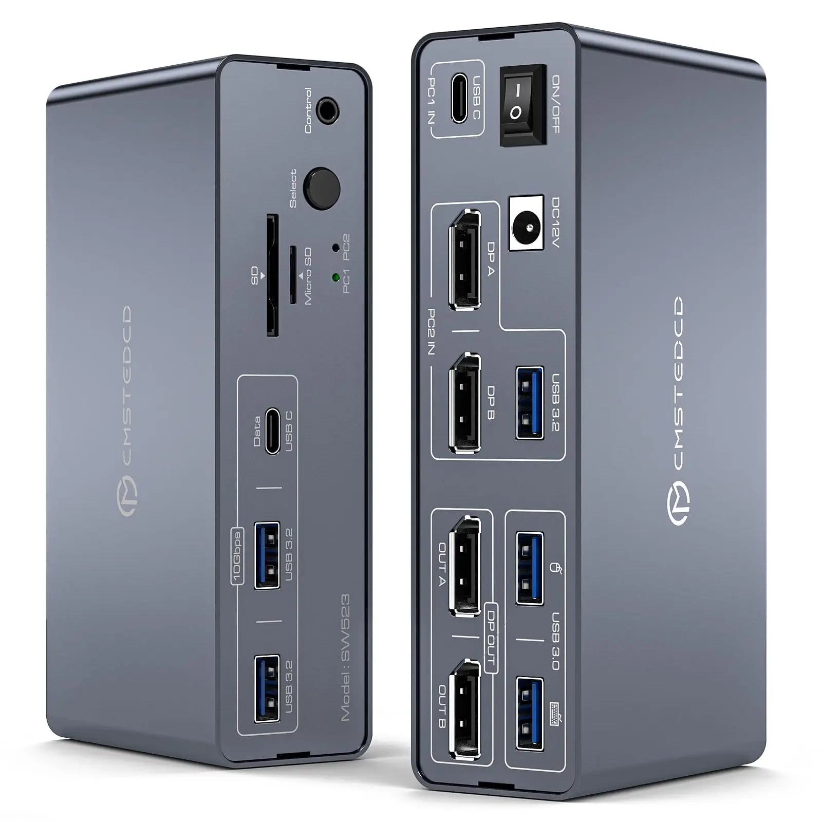KVM Dockingstation 4K120Hz Displayport USB C KVM Switch 2 Monitore 2 Computer, mit 10Gbps USB 3.2 Anschlüssen SD/microSD Kartensteckplätzen Hauptbild