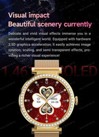 Fashion Zircon Smartwatch 1,46" AMOLED Bildschirm 5.4 Bluetooth Anruf Herzfrequenz Temperaturüberwachung Damen Smartwatch Schrittzähler
