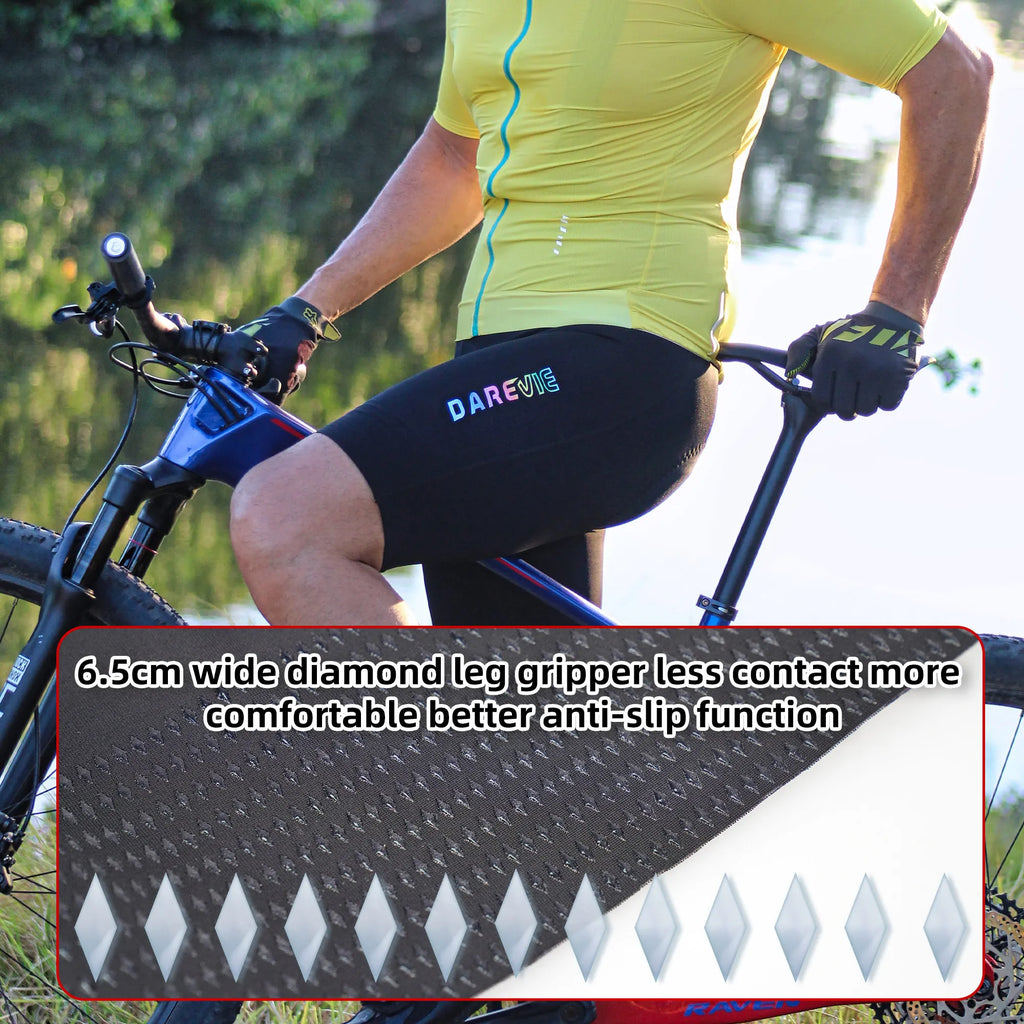 DAREVIE Radhose Seamless 4.0 Italien ELASTIC-INTERFACE Polster Radhose Diamond Beinabschluss Herren Trägerhose