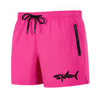 Hai-Grafik Herren Badeshorts Sommer Lässige Strandshorts mit Netzfutter Reißverschlusstaschen Schnell trocknende Badehose