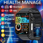 2025 Neue KI-Diagnose Blutfette Harnsäure Körperzusammensetzung Test Smartwatch für Herren EKG+PPG Bluetooth Anruf Gesundheits-Smartwatch