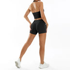 Scrunch-Sportanzug Damen Yoga-Set Gymnastik-Kleidung Sexy Sport-BHs und Schlaghosen-Sets Fitness-Outfits Damen Trainingskleidung