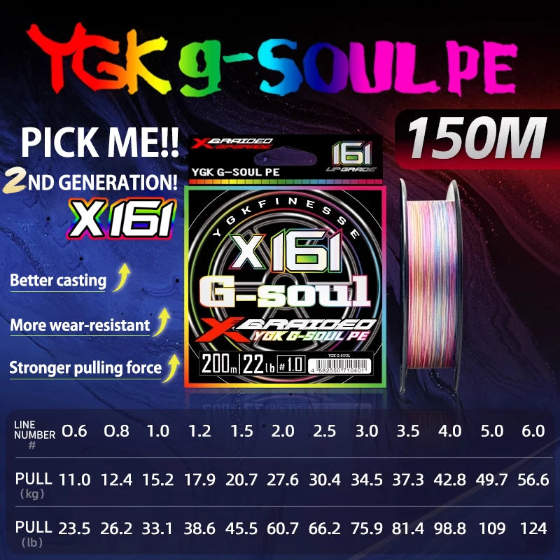 NEU YGK G-Soul PE Angelschnur X16 Geflochten 300/500M für Angelausrüstung Karpfen Multifilament Stark Geflecht Verkabelt PE