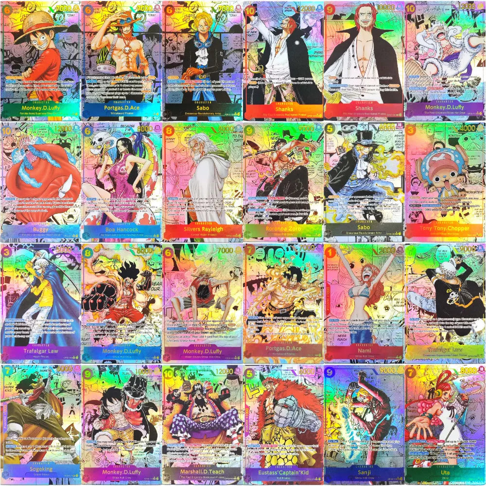 28 Stil DIY ONE PIECE CARD Game Luffy Sanji ACE Zoro Shanks Nami Teach Sabo Manga Alt Art SEC Englische Sammlung Anime Karten