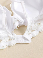 1 Set Elegantes Dessous-Set aus Spitze mit Stickerei und atmungsaktivem Stoff: Push-Up-BH, transparenter Schlüpfer mit tiefem Bund – das ultimative Valentinstagsgeschenk