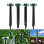 4/8X Solar-Vertreiber Solarbetrieben Ultraschall Sonic Maus Maulwurf Schädlings Nagetier Abwehr Vibrationswelle Garten Rasen Bauernhof Feld Außenbereich