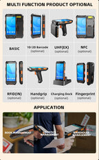 5,5 Zoll tragbares Handheld Android 13 PDAs RFID-Lesegerät Scanner Robustes Handheld Barcode-Lesegerät mit 8000mAh 64GB Octa Core WiFi NFC