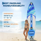 Aufblasbares Stand-Up Paddleboard Komplettset mit verstellbarem Paddel/Handpumpe für Wassersport und Surfen im Freien