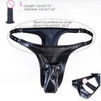 Multifunktionale Leder-Keuschheitsunterwäsche mit Vibrationslosem Silikon-Dildo Anal-Accessoires für sinnliches Liebesspiel Sexspielzeug für Paare