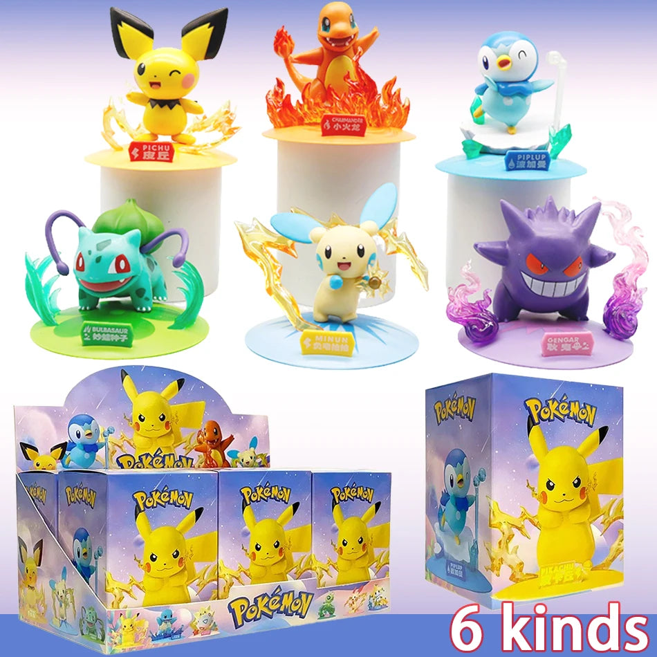 Pokémon Serie Blind Box Pikachu Mewtu Anime Figuren Ornamente Puppen Gardevoir Sylveon Modell Fans Desktop Auto Weihnachtsgeschenk