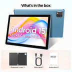 Neueste globale Version Android 15 Tablet, 10-Zoll-Tablet, Quad-Core-Prozessor, 1280*800 Auflösung, 12 (3+9) GB RAM, 64 GB Speicher