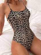 Sexy Leopard Bademode 2026 Damen Badeanzug Einteiler Schwimmanzug Damen Brazilian Bandeau Bodysuit Damen Strandkleidung Monokini