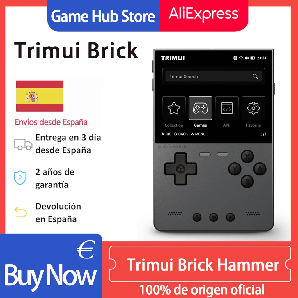 NEUE TRIMUI BRICK Hammer Handheld-Spielkonsole 3,2'' IPS-Bildschirm Linux-System Metallgehäuse Tasten-LED-Beleuchtung Kostenlose Tastenkappen-Geschenke