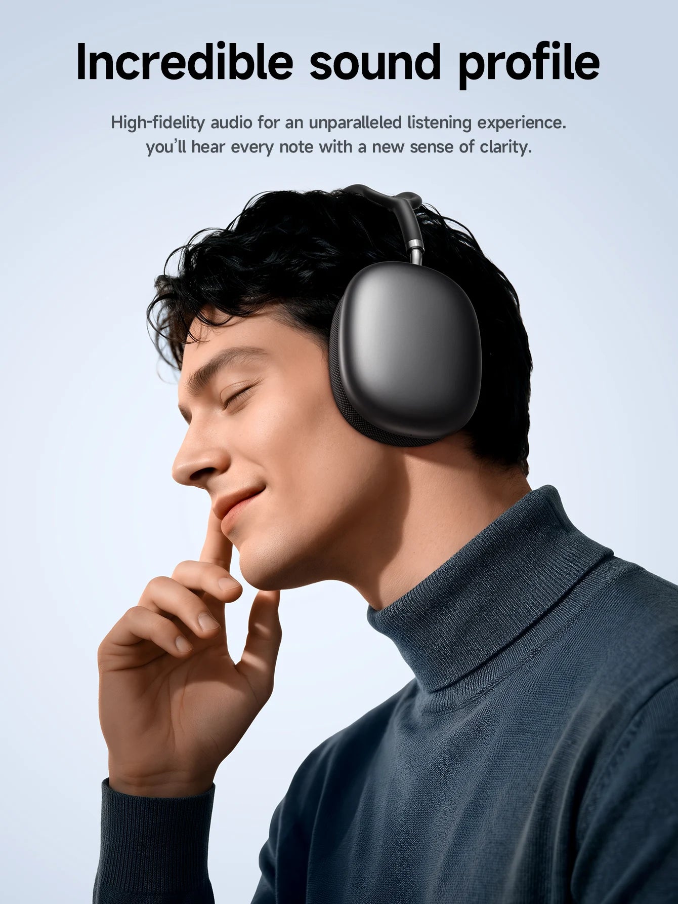 hoco Over-Ear Bluetooth 5.4 Kopfhörer Sport Kabellose Ohrhörer Headsets mit Mikrofon für Telefonate Stoff-Ohrpolster