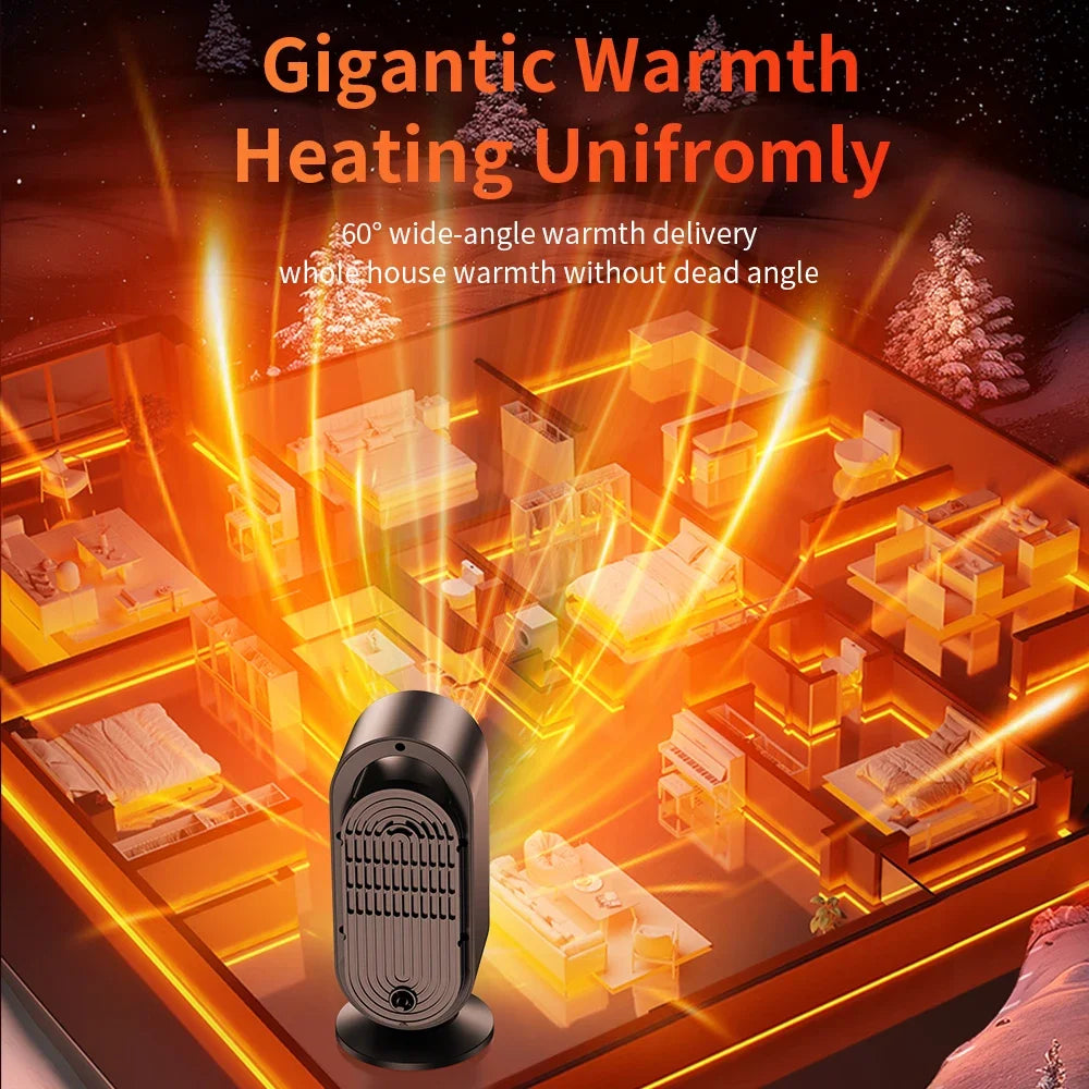 1000W Elektrische Heizung Tragbarer Mini-Tischheizlüfter Intelligenter Warmluftbläser für Zuhause Schlafzimmer Büro Wärmegerät für den Winter