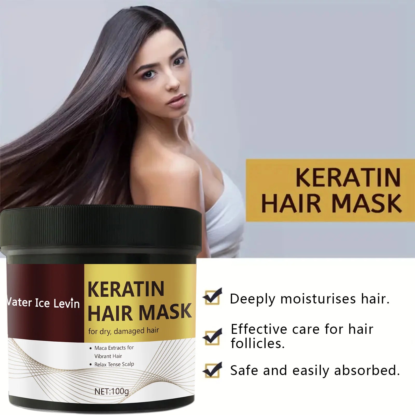 Magische Keratin-Haarmaske 5 Sekunden schnelle Reparatur geschädigtes krauses Haar weich glänzend glättend tief feuchtigkeitsspendende Haarpflege