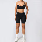 Nahtlose Yoga-Sets Sport-Fitness Hochbund-Hüfthebe-Formhose Rückenfreier BH-Anzug Workout-Gym-Leggings-Sets für Damen