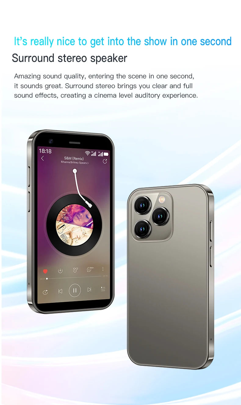 SERVO 15SE Mini Smartphone 3G WCDMA Android System WiFi Hotspot Play Store 3.0" Display Kleine Palm-Smartphones Dual SIM Standby