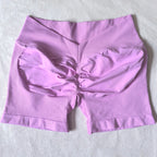 Damen Scrunch Shorts nahtlos V-Rücken Scrunch Booty Shorts Fitness Workout Laufen Yoga Gym Shorts
