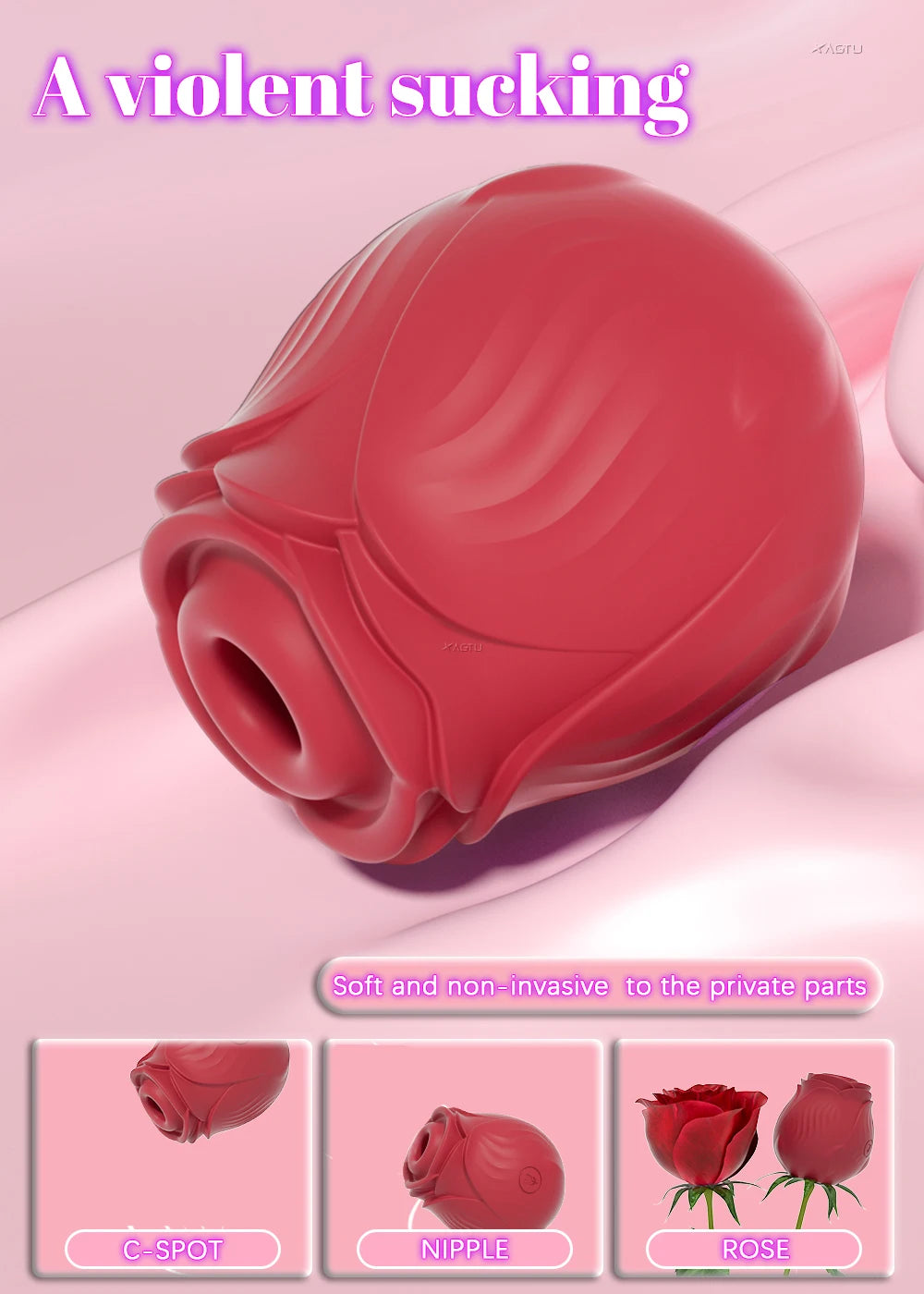 Leistungsstarker Saugvibrator für Frauen Vakuum-Klitorisstimulator Oralsauger für weibliche Brustwarzen Klitoris-Sauger Vibrations-Sexspielzeug für Erwachsene Rosen-Spielzeug