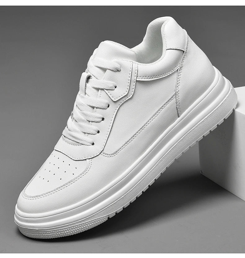 Hochwertige Herren-Sneaker, erhöhte Herrenschuhe, modische Freizeitschuhe, bequeme Leder-Sportschuhe, Höhenzunahme 6/8/10 cm