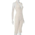 Avrilyaan Spitze Sieben-Punkte-Hose Bodycon Sexy Party Tiefer V-Ausschnitt Playsuits Damen Strampler Damen Jumpsuit 2025 Sommer Overalls