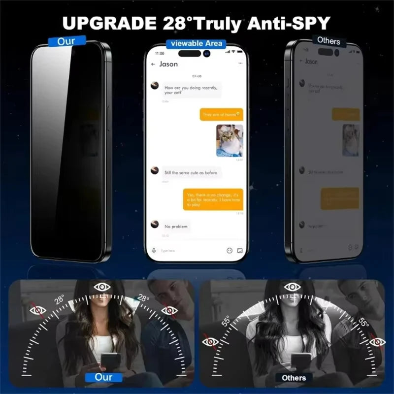 Staubfrei Installierbares Gehärtetes Glas für iPhone 16 15 14 Plus 17 Pro Max Air 13 12 Mini 11 XR XS Oleophobe Beschichtung Displayschutzfolie