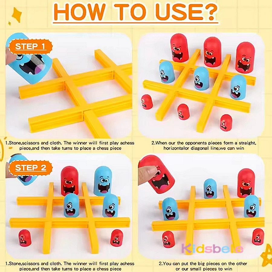 Brettspiel Spielzeug Tic Tac Toe Groß isst Klein Logisches Denken Trainingsspiel Eltern-Kind Interaktives Familienspiel Kinder Weihnachtsgeschenk
