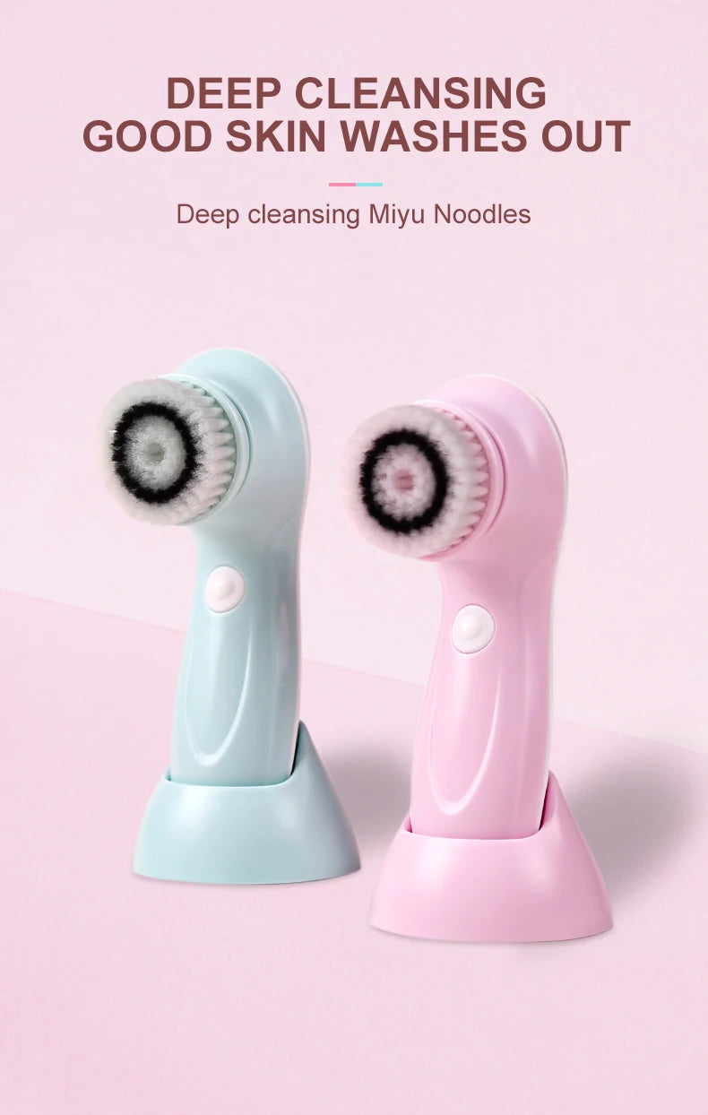 3-IN-1 Elektrischer Gesichtsreiniger, Gesichtsbürste, Reinigungsmaschine, Spa-Hautpflege, Massagegerät, Mitesserentfernung, Aufladbar