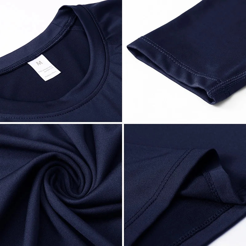 Herren Kompressionsshirts Langarm Workout Gym T-Shirt Laufshirt Cool Dry Sport Unterhemd Sportlicher Baselayer