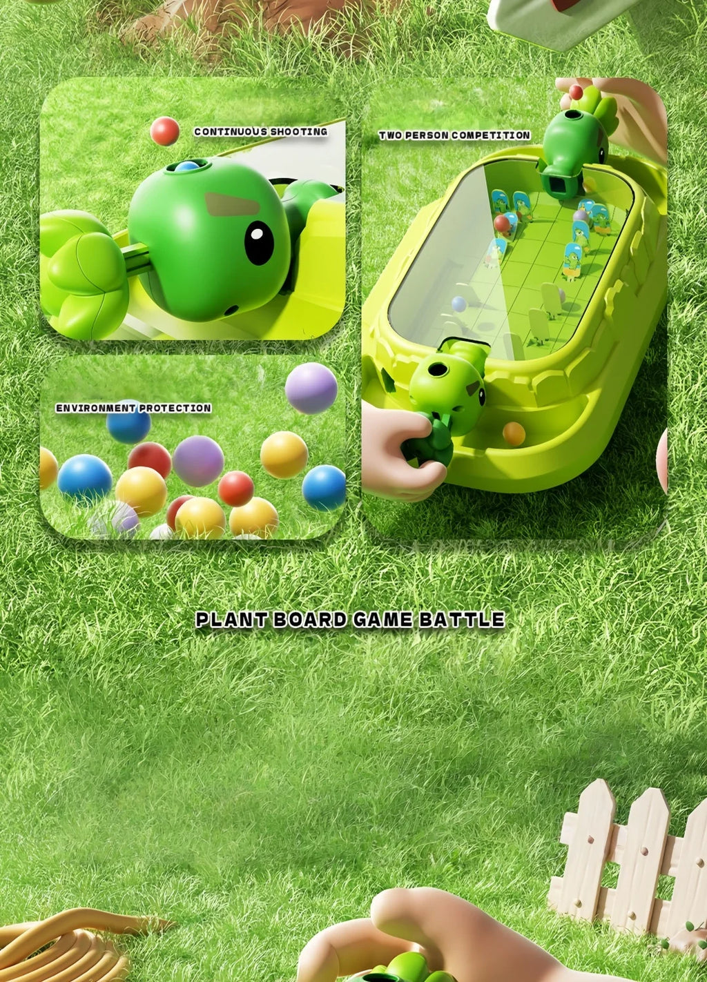 Plants vs Zombies 2-Player Tabletop Shooting Battle Game Interactive Family Educational Toy for Kids Adults Family Party Gifts
